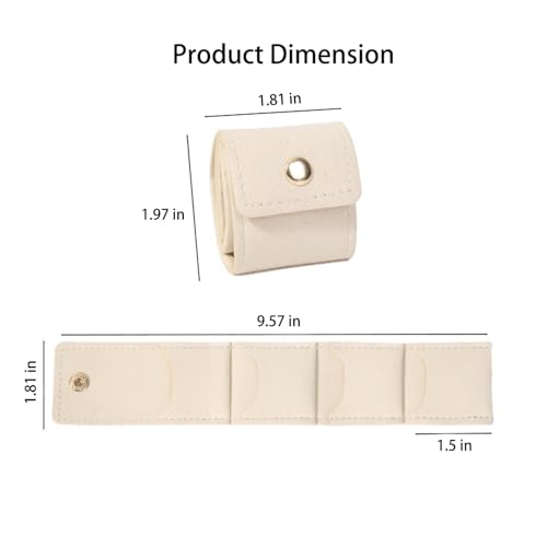 Mini Travel Jewelry Bag Jewelry Travel Pouch Mini Travel Jewelry Roll Bag with Buckle Portable Foldable Portable Jewelry Pouch Mini Jewelry Travel Case Multifunctional Folding 3PCS