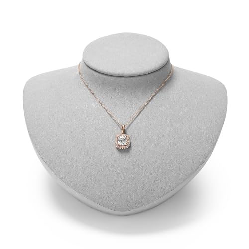 Microfiber Jewelry Bust Display Necklace Pendant Small Jewelry Necklace Display Stand for Showcase(Grey) - color: Grey