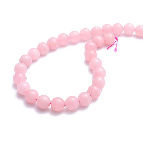 BEADIA Natural Rose Quartz Crystal Stone Round Loose Semi Gemstone Beads for Jewelry Making 8MM 44PCS - color: Rose Quartz Crystal, size: 8mm