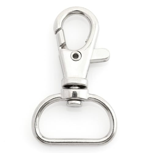 CRAFTMEMORE 3/4 Inch Trigger Snap Hooks Classic Swivel Lobster Claw Clasps Purse Lanyard Clip 20 Pack CSPS (Silver) - color: Silver