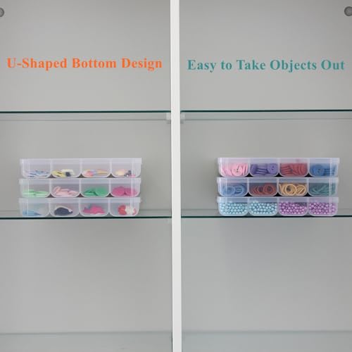 3 Pack Fixed 32 Grids Clear Plastic Storage Box, Transparent Organizer Container Case for Bead, Button, Jewelry, Diamond, Craft Supplies, Small Parts, Sewing Kit, DIY Accessories