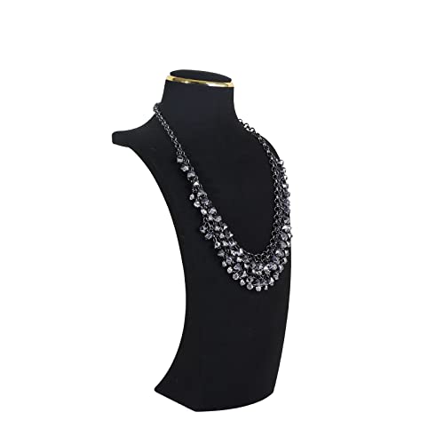 Black necklace display stands for selling, Velvet necklace storage organizer, Necklace mannequin jewelry bust holder for boutique store【Black-Large height 13 inch】 - color: Black, size: Large