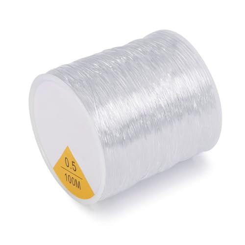 OBSEDE 0.5mm Elastic Cord Beading Threads Stretch String Fibre Crafting Cords for Jewelry Making Round - size: 0.5mm