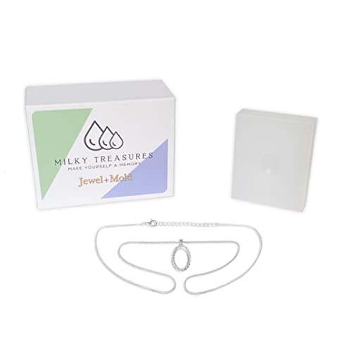 Milky Treasures Crown Necklace DIY Breastmilk Jewelry Making Kit | 18mm 925 Sterling Silver Pendant | Breastfeeding Keepsake | New Mom Gifts | Baby Shower Registry | Lactation [Only Necklace + Mold] - color: Only Necklace + Mold