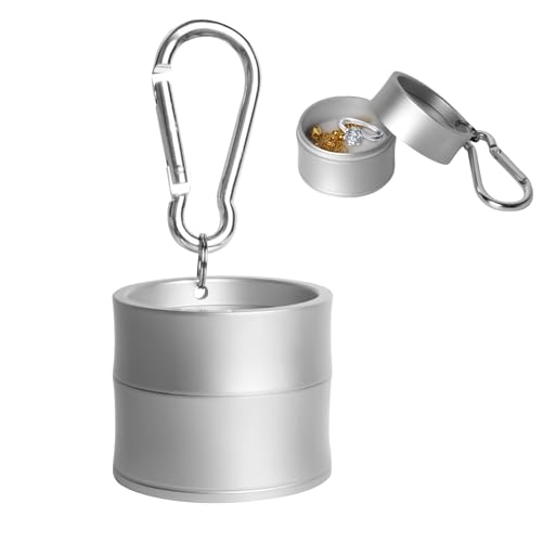 Mini Travel Ring Holder Keychain, Portable Jewelry Holder Keychain with Protective Sponge, Small Necklace Earrings Case for Gym Sports Bag Purse - color: 1-Tier Silver