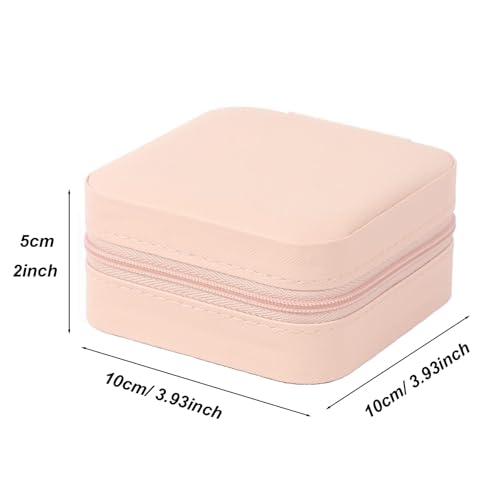 Travel Jewelry Case 2 Pack Mini Travel jewelry Box Portable Organizer Women Girls Gift Box for Rings Earrings Necklaces Bracelets - color: Pink