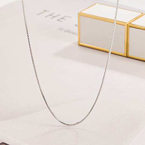 Dankadi Italian 925 Sterling Silver Necklace For Women 0.9mm Box Chain 1.3mm Rolo Chain O-Chain Lobster Claw Clasp - Pendant Chain - 16 "18" 20 "22" 24 "26" Jewelry Gift - color: Box Chain, size: 26 inches