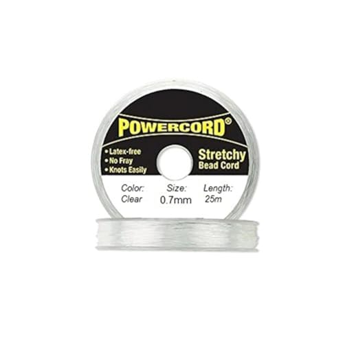 Powercord Elastic Cord Clear 0.7mm Diameter 27.3 Yards / 25 Meters
