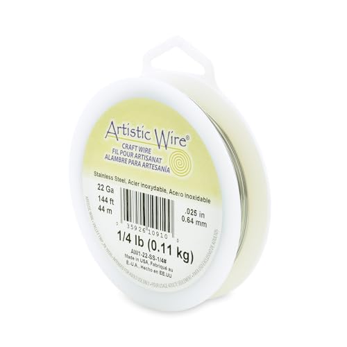 Artistic Wire, 22 Gauge Stainless Steel Craft Wire, 144 ft - size: 22 Gauge, style: Bulk