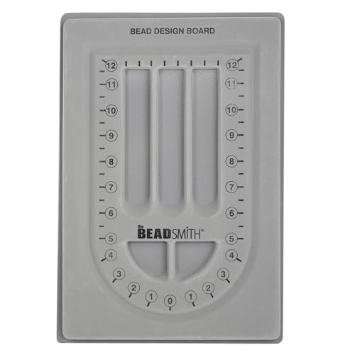 The Beadsmith Bead Board, Grey Flocked, 28” U-Shaped Channel, 8.5 x 12 inches, Design Boards for Creating Bracelets, Necklaces and Other Jewelry - size: 28" - 1 Channel