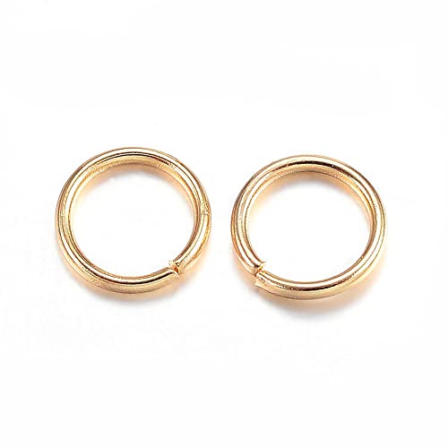 HDSupplies 100 Pieces - 304 Gold Tone Stainless Steel Jump Rings - 4mm Outer Diameter (Small) - 24 Gauge (0.5mm Thickness) - color: Gold Tone Stainless Steel, size: 4mm / 0.5mm Thick / 24 Gauge