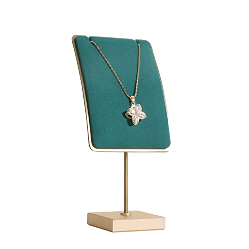 Green necklace holder small jewelry stand, Velvet necklace display stand for selling, metal jewelry organizer necklace hanger【Green】 - color: Green