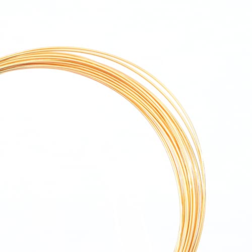 BEADIA 18K Gold Plated Wire 0.6mm 5 Meters Bead Cord for Bracelet Necklace Charm Beading Jewelry Making Findings - size: 0.6mm, style: 18K Gold