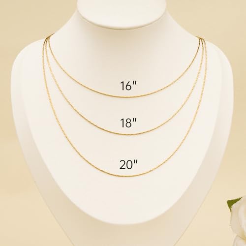 SMYHTGLIF 12 Pcs Gold Stainless Steel Necklace Chain Bulk Craft Chain Necklace Jewelry Findings for Women Men - color: Gold, size: 20 inches