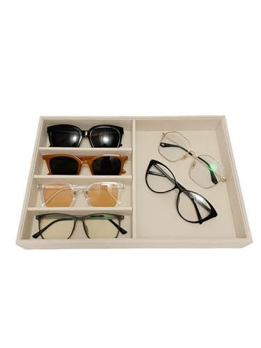 Large Beige Premium Quality Velvet Jewelry Display Box Tray Stackable Practical Trade Show Home Store Glasses Accessories (Multifunction Jewelry Tray) - color: Multifunction Jewelry Tray