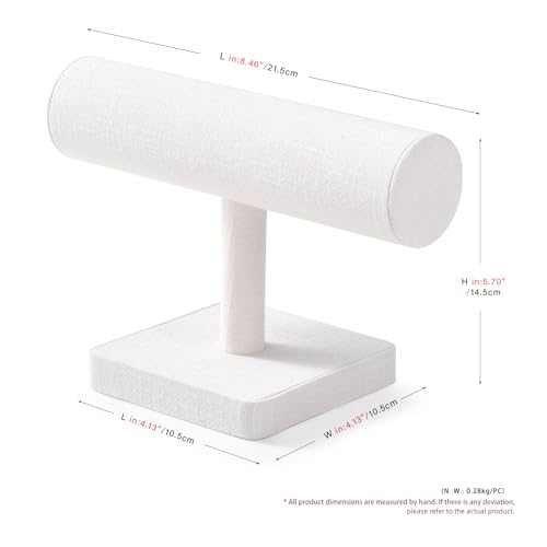 Oirlv Linen T-bar Bracelet Watch Organizer Display Stand Professional Jewelry Bracelet Display for Selling (Creamy-white,Linen) - color: Creamy-white,Linen