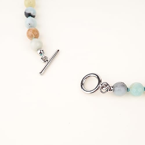GAVU Hand-knotted Men's Beaded Necklace, Crystal Necklace for Men - color: Amazonite, size: 24"