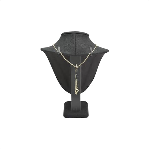 MOOCA Small Linen Covered Wood Jewelry Display Necklace Chain Jewelry Bust Display Holder Stand, Necklaces Mannequin, 7 1/4 in Height, Black Linen - color: 8) Black Linen, 1 piece