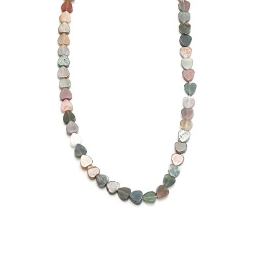6mm Natural Indian Agate Stone Beads Heart Shape Cute Fine Gems Spacer Beads Fit Jewelry Making DIY Exquisite Necklace Bracelet Accessory - color: Indian Agate