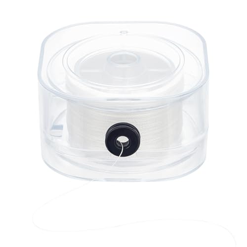 PH PandaHall 0.2mm Beading Thread, 218yards Waxed Cotton Thread String for Seed Beads Sewing Thread Non-Elastic Thread Cord with Organizing Case for Beading Jewelry Making Leather Crafting, White - color: White