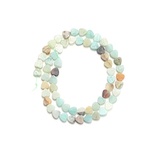6mm Natural Amazonite Stone Beads Heart Shape Cute Fine Gems Spacer Beads Fit Jewelry Making DIY Exquisite Necklace Bracelet Accessory - color: Amazonite