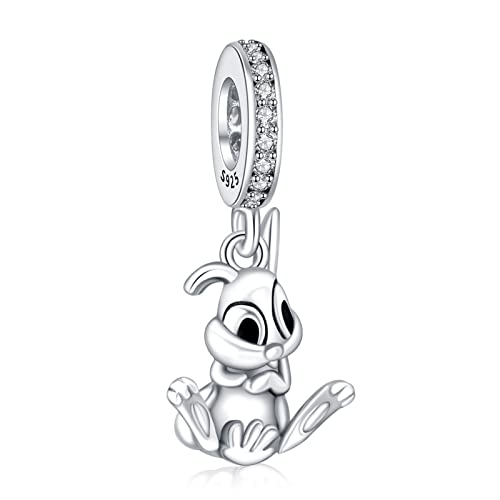 S925 Bead Dangle Charms for Bracelets Necklaces, Compatible with Pandora - style: Bunny Charm