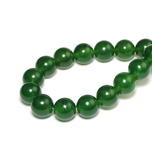 MJDCB Stone Beads 10mm 35pcs Round Blackish Green Jade Loose Gemstone Bead Charms for Jewelry Making Bracelet Necklace Earring Pendant - color: Blackish Green Jade, size: 10mm