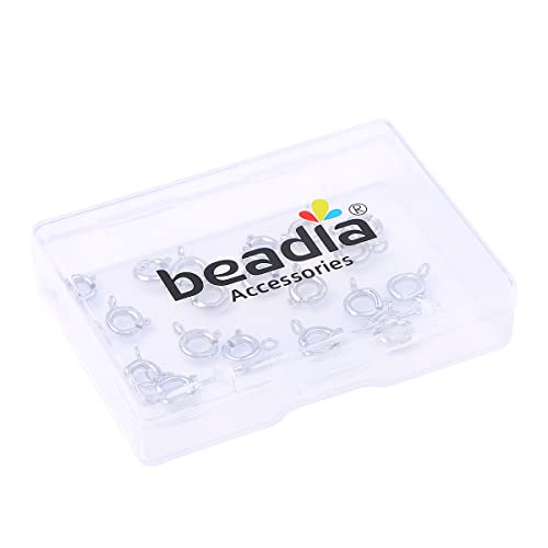 BEADIA Platinum Plated Spring Clasps Non Tarnish 7mm 20pcs for Jewelry Making Findings - color: Spring Clasps Platinum, size: 7mm