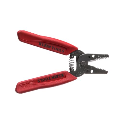 Klein Tools 11046 Wire Stripper, Wire Cutter, Made in USA, Stripping/Cutting Tool for 16-26 AWG Stranded, Compact Nose with Precision-ground Stripping Holes