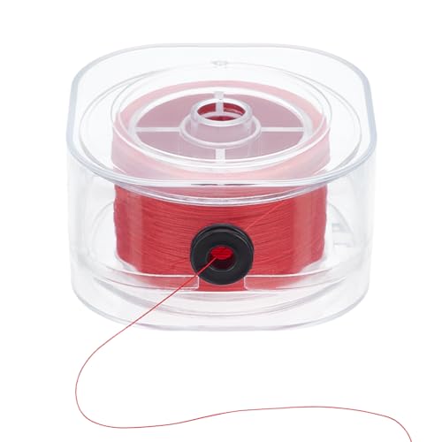 PH PandaHall 0.2mm Beading Thread, 218yards Waxed Cotton Thread String for Seed Beads Sewing Thread Non-Elastic Thread Cord with Organizing Case for Beading Jewelry Making Leather Crafting, Red - color: Red