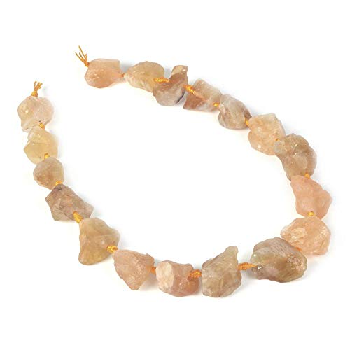 Natural Citrine Crystal Nugget Raw Graduated Beads Strand 2mm Hole Drilled - color: Citrine