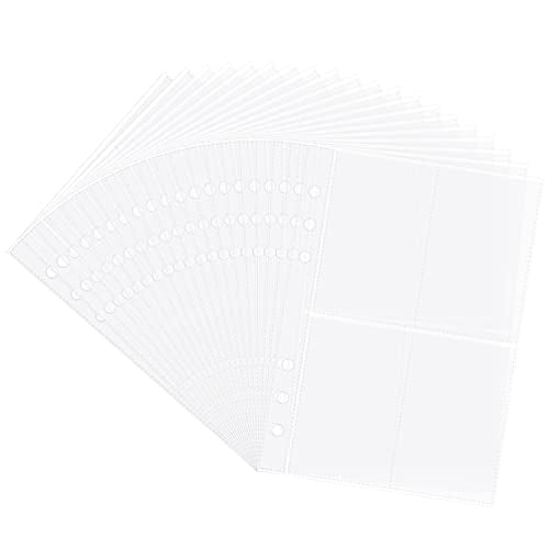 Clear Double-Sided Refill Inner Pages for Transparent Jewelry Storage Book 6 Ring Binder, 20 Sheets 160 Pockets - color: 20 Sheets for Small Bags