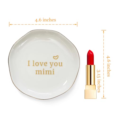HOME SMILE Mimi Gifts for Grandma Mother's Day-I love You Mimi Ring Dish-Mimi Gifts for Grandma Nana Birthday Christmas Valentine's,Gift for Mimi from Grandkids Grandchildren - style: I Love You Mimi