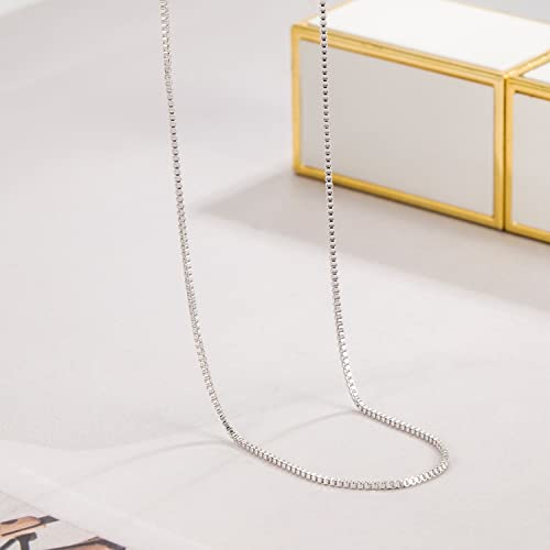 Dankadi Italian 925 Sterling Silver Necklace For Women 0.9mm Box Chain 1.3mm Rolo Chain O-Chain Lobster Claw Clasp - Pendant Chain - 16 "18" 20 "22" 24 "26" Jewelry Gift - color: Box Chain, size: 24 inches