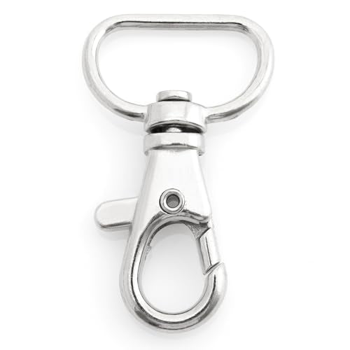 CRAFTMEMORE 3/4 Inch Trigger Snap Hooks Classic Swivel Lobster Claw Clasps Purse Lanyard Clip 20 Pack CSPS (Silver) - color: Silver