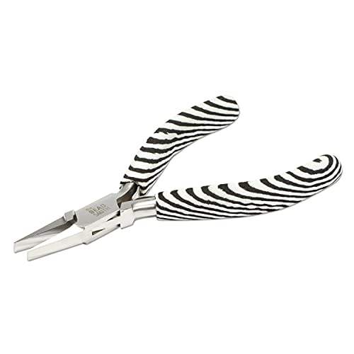 The Beadsmith Flat Nose Pliers – Zebra Print Line – 5 inches (127mm) – Comfortable Handle with Double Leaf Springs – Jewelry Making Tool for Creating Bracelets, Earrings and Necklaces - size: flat nose - 5"