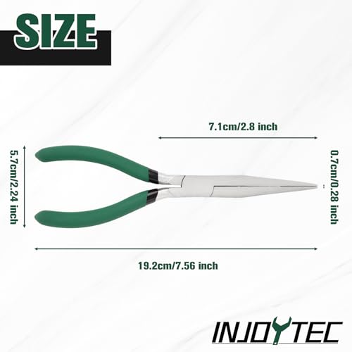 Long Flat Nose Pliers Serrated Jaw Extra Long Nose Plier Duckbill Pliers Jewelry Making Supplies for Jewelry Making, Fishing, Wire Wrapping, Crafts, Flat Plier for Hard to Reach Narrow Spaces