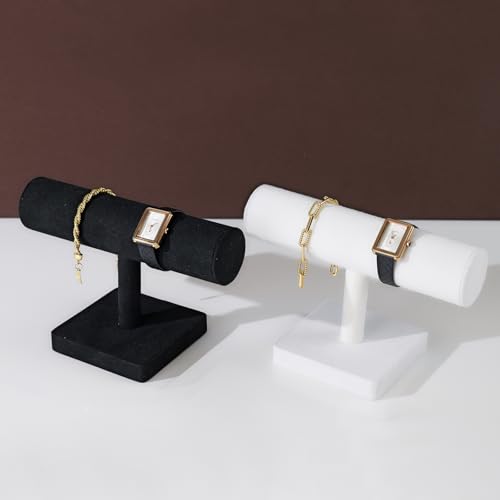 Oirlv Linen T-bar Bracelet Watch Organizer Display Stand Professional Jewelry Bracelet Display for Selling (Creamy-white,Linen) - color: Creamy-white,Linen