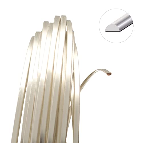 The Beadsmith Half-Round Craft Wire - Medium Temper Beading Wire, Silver Color, 21 Gauge, 4 Yards