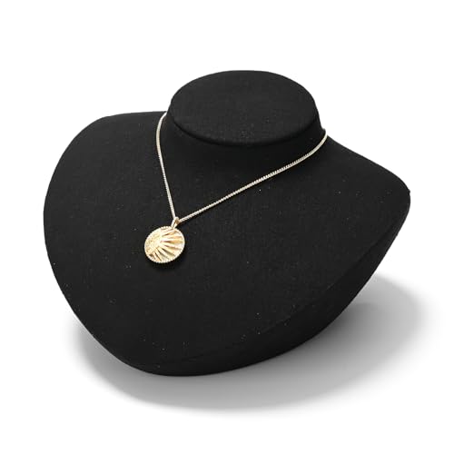 Microfiber Jewelry Bust Display Necklace Pendant Stand for Showcase (Black) - color: Black