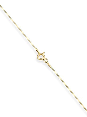 Miabella 925 Sterling Silver, 18K Gold Plated Italian 0.7mm Diamond Cut Round Snake Chain Necklace for Women Made in Italy - color: yellow-gold-plated-silver