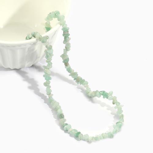 Raw Crystal Necklaces for Women 5-8mm Handmade Natural Stone Necklace Beaded Choker Necklace Healing Crystal Necklace Gemstone Necklace Raw Crystal Beaded Necklace for Her - style: Jade