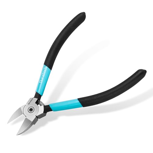 DURATECH 6-Inch Professional Wire Cutters, Flush Cutters with CNC Machined Edges, CR-V Thickened Side Cutters, Ultra-Sharp Flush Cut Pliers for Crafting, Electronics, Zip Ties, and DIY Models