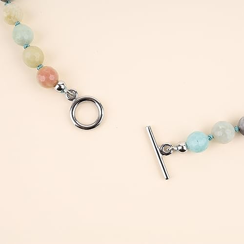 GAVU Hand-knotted Men's Beaded Necklace, Crystal Necklace for Men - color: Amazonite, size: 20"