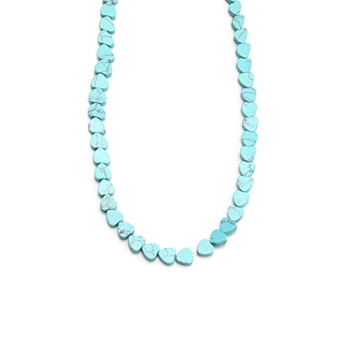 6mm Natural Turquoise Stone Beads Heart Shape Cute Fine Gems Spacer Beads Fit Jewelry Making DIY Exquisite Necklace Bracelet Accessory - color: Turquoise