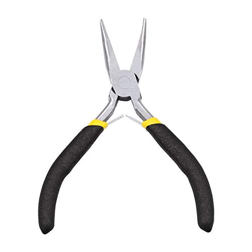 Mini Bent Nose Pliers for Jewelry Making 5 Inch Smooth Jaw Micro Beading Pliers Precision Handcraft DIY Hand Tool - size: Bent Nose