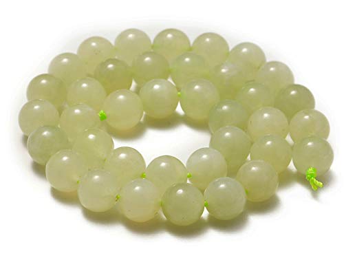 AD Beads Natural Gemstone Smooth Round Loose Beads 15“ 6mm 8mm 10mm (6mm, New Mountain Jade) - color: New Mountain Jade, size: 6mm