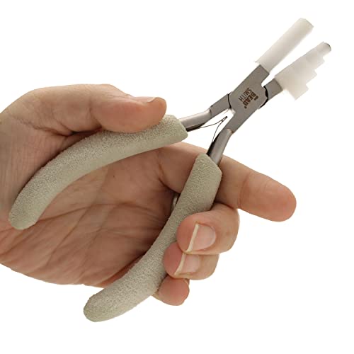 The Beadsmith Stepped Plier with Interchangeable Nylon Jaws - 3-in-1 Tool, 6.25 inches (159mm), Comfort Grip Handle with Double-Leaf Springs - style: Stepped