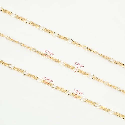 YOUBEIYEE 32.8 Feet 18K Gold Plated Chain for Jewelry Making Twist Chain Link for Women Necklace Bracelet DIY Jewelry Chains Bulk with Jump Rings and Lobster Clasps - color: Lip