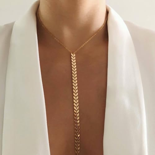 14K Gold Plated Body Chains for Women, Sexy Layered Belly Waist Chain Crossover Bikini Bra Chain, Summer Beach Rhinestone Body Jewelry - style: Gold Fishbone